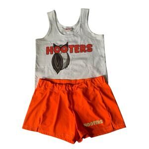 Hooters Girl Uniform Size Large Booty Shorts And Tank Ladies